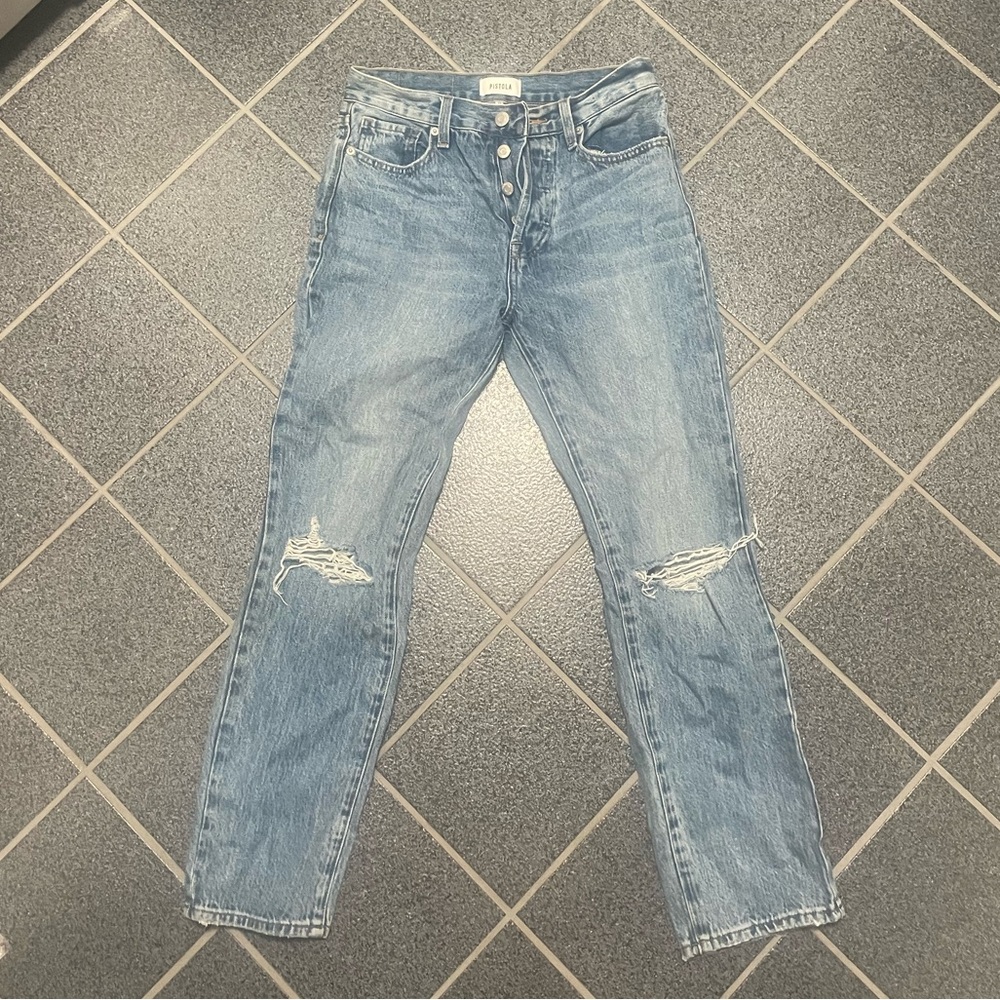 Pistola Light Blue Distressed Boyfriend Jeans